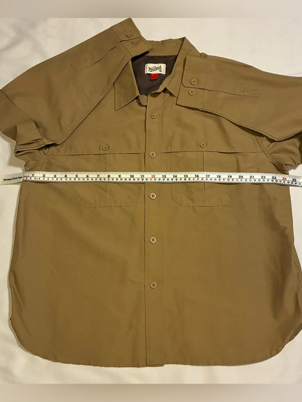 Woolrich Men's Light Khaki Button-Up Shirt Jacket